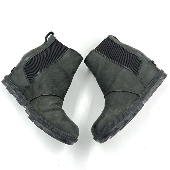 Sorel Lea Joan of Arctic Black Leather Wedge Ankle Booties Boots Size 7.5 - Picture 5 of 8